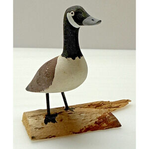 Vintage Hand Carved Wooden Canada Goose Driftwood Signed Ray Proulx Quebec